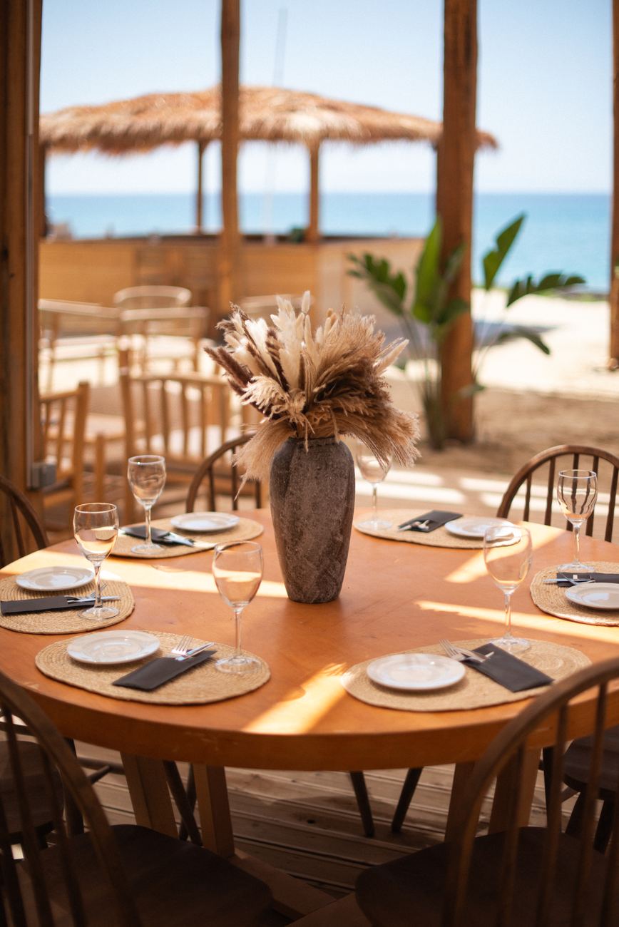 An elegant set table for a celebration at Alaya