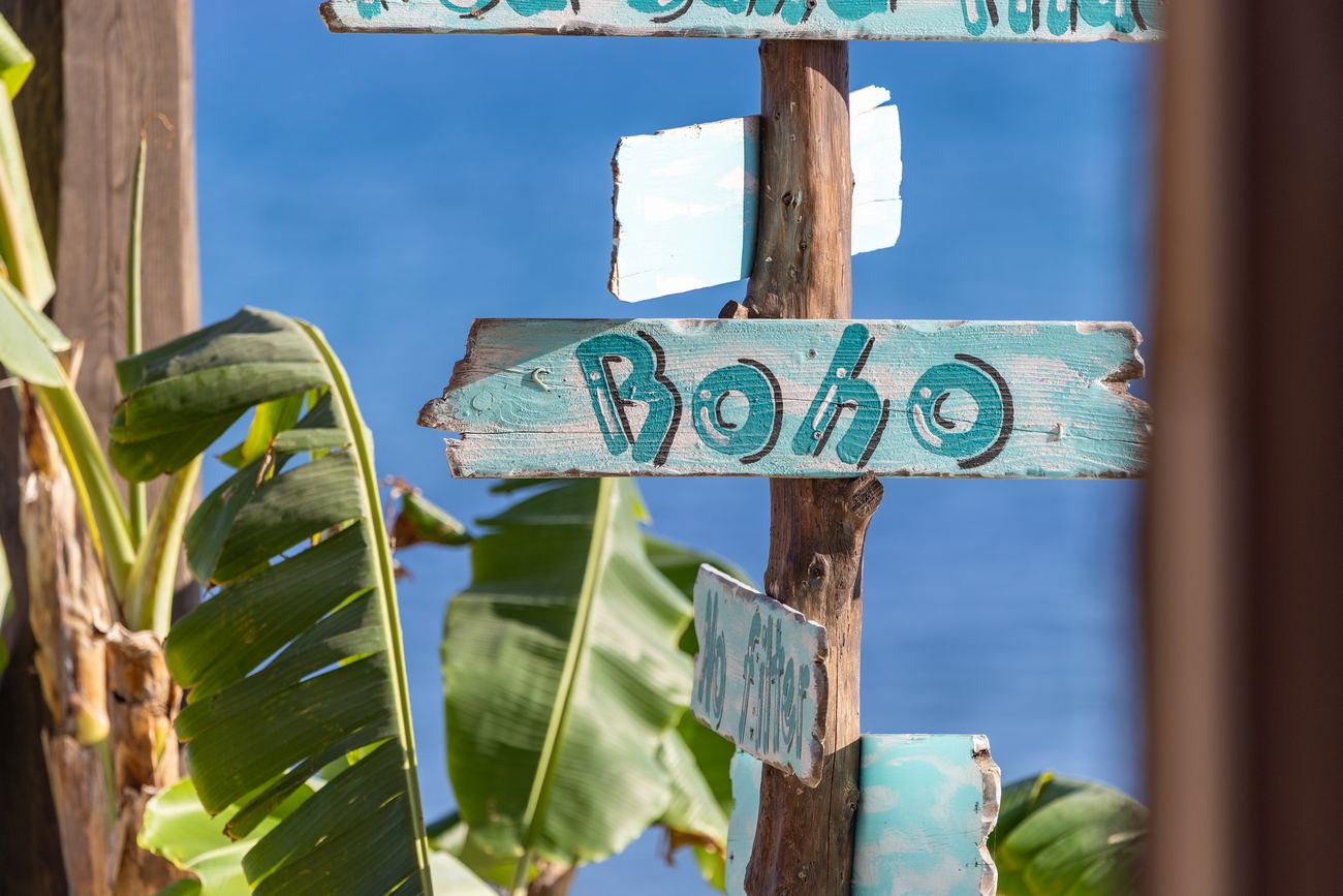 Hand-painted Boho sign by the sea